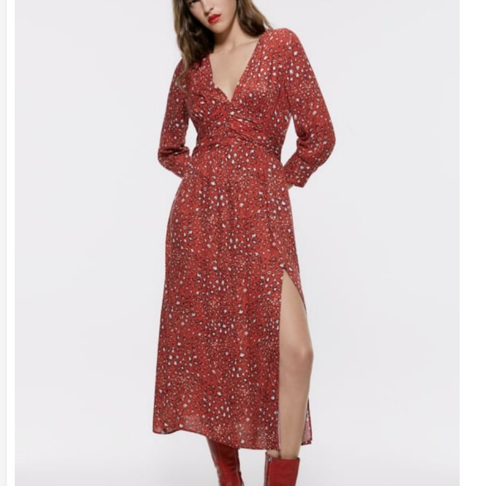 Zara Women Animal Print Dress